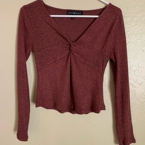 long sleeve knot top